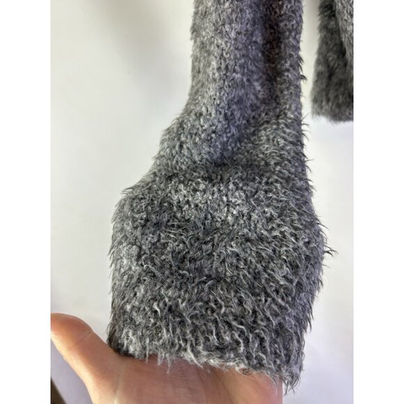 Alice + Olivia Teddy Wrap Cropped Cardigan Sweater Gray - Picture 9 of 10